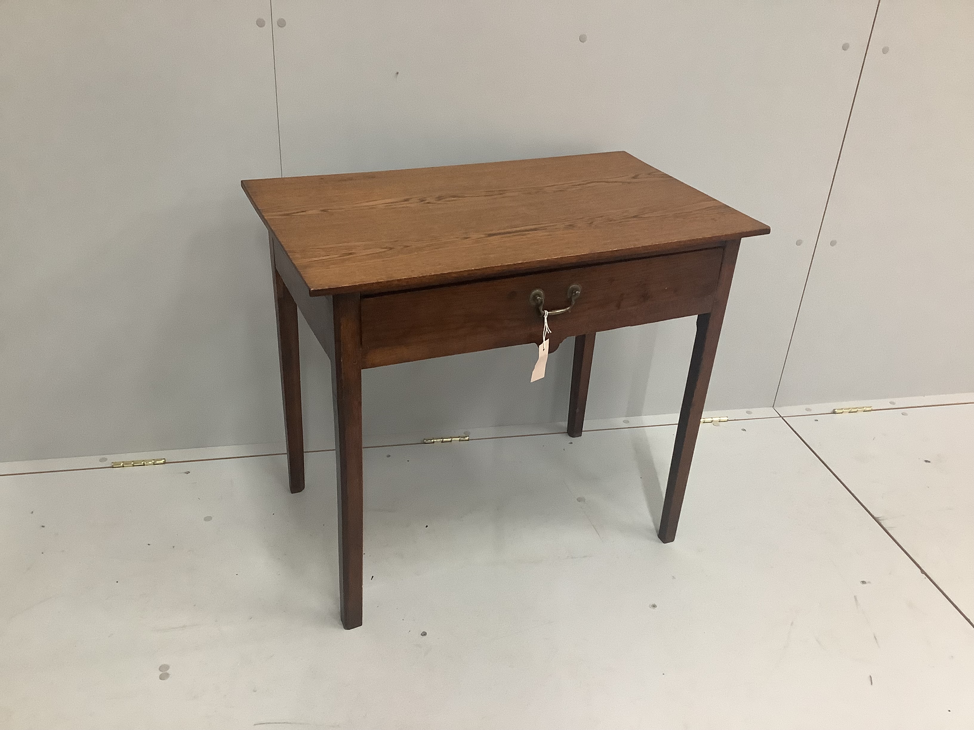 A George III oak side table, width 78cm, depth 46cm, height 69cm